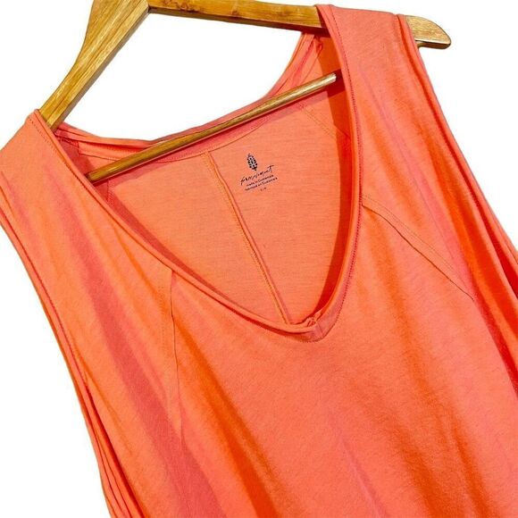 NWT Free People Movement Neon Coral High-Low Sleeveless V-Neck Tank Top Size S - Picture 5 of 5